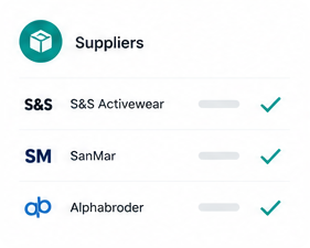 Suppliers list with check marks