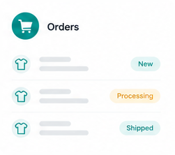 Orders list with statuses